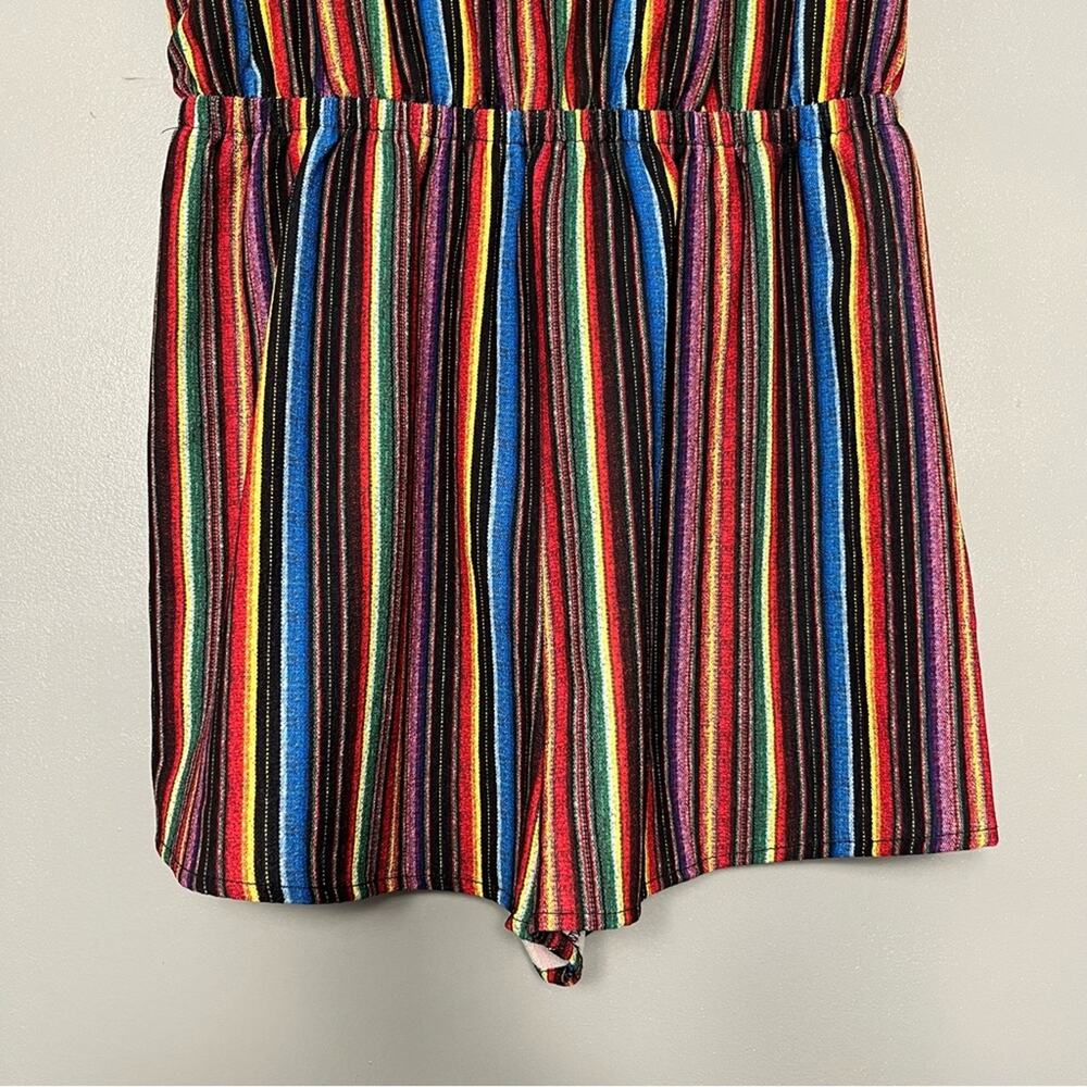 Show Me Your MuMu Rorey Fiesta Multi Stripe Shorts Romper with Tassels Women’s M - Picture 4 of 10